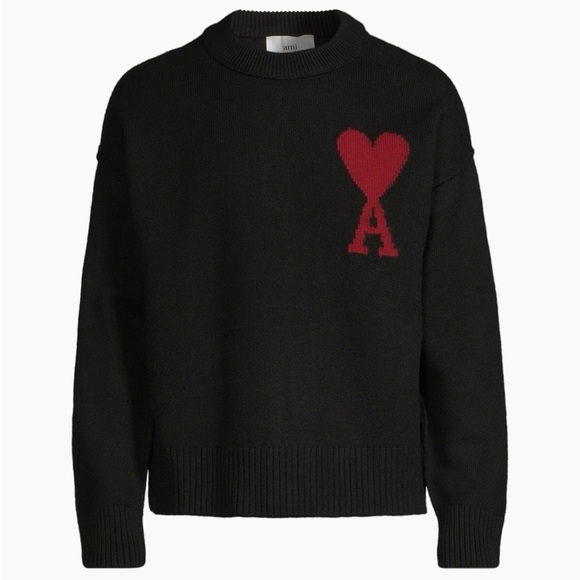 AMI Embroidered Wool Sweater